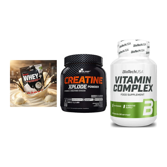 Einsteiger-Set: Sinob Honest + Olimp Creatine + BioTech Vitamin – alle enthaltenen Artikel
