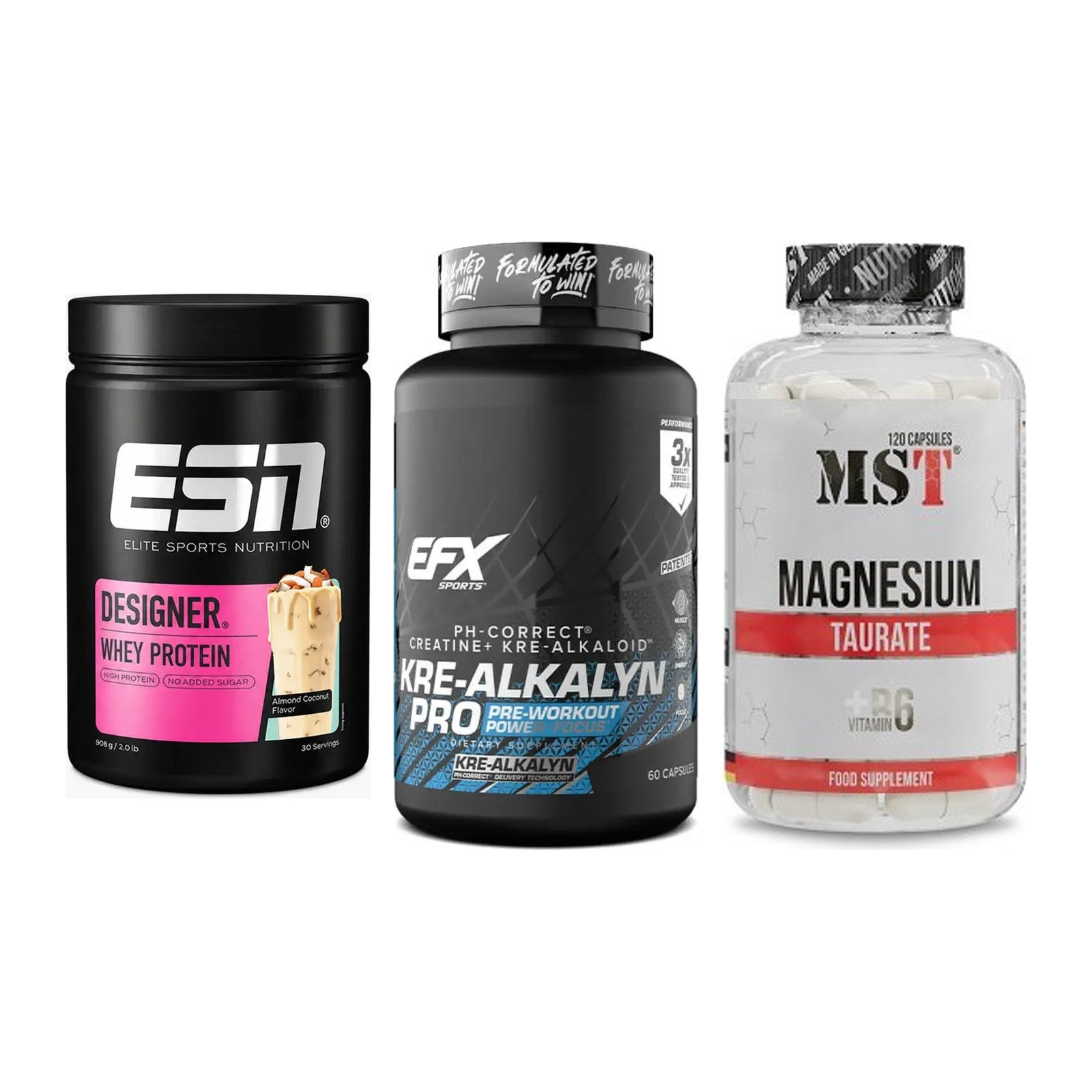 Einsteiger-Set: ESN Designer + EFX Kre-Alkalyn + MST Magnesium – alle enthaltenen Artikel