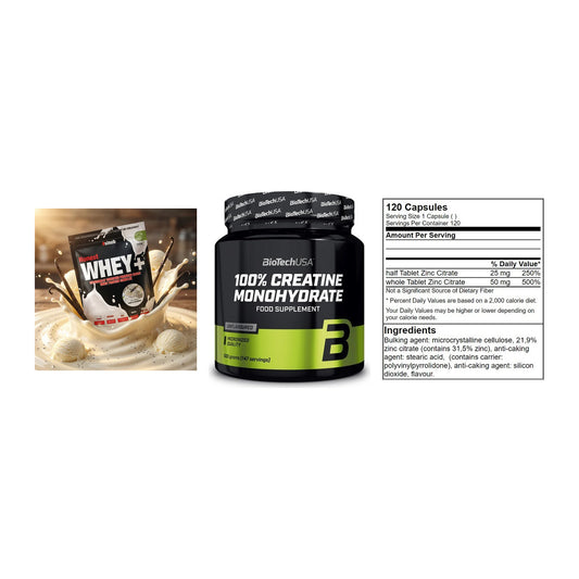 Einsteiger-Set: Sinob Honest + BioTech Creatine + GN Zinc Citrate – alle enthaltenen Artikel