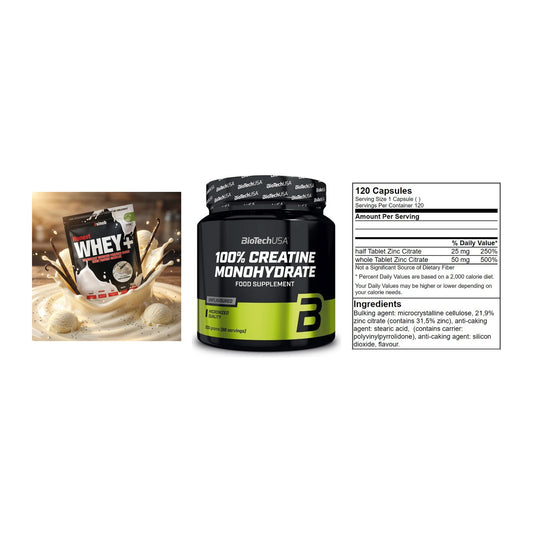Einsteiger-Set: Sinob Honest + BioTech Creatine + GN Zinc Citrate – alle enthaltenen Artikel