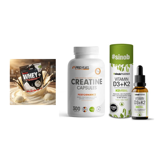 Einsteiger-Set: Sinob Honest + ProFuel Creatine + Sinob Vitamin D3 – alle enthaltenen Artikel