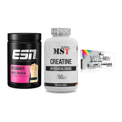 Einsteiger-Set: ESN Designer + MST Creatine HCL + Olimp Vita-Min – alle enthaltenen Artikel