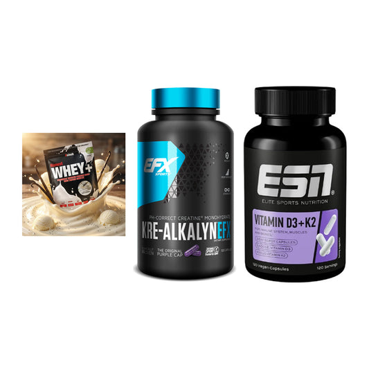Einsteiger-Set: Sinob Honest + EFX Kre-Alkalyn + ESN Vitamin D3 – alle enthaltenen Artikel