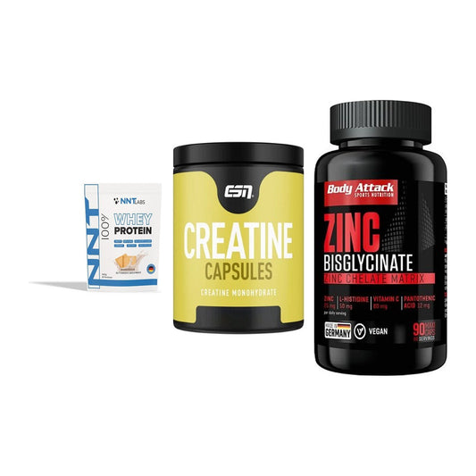 Einsteiger-Set: NNT Whey + ESN Ultrapure + Body Attack Zink – alle enthaltenen Artikel