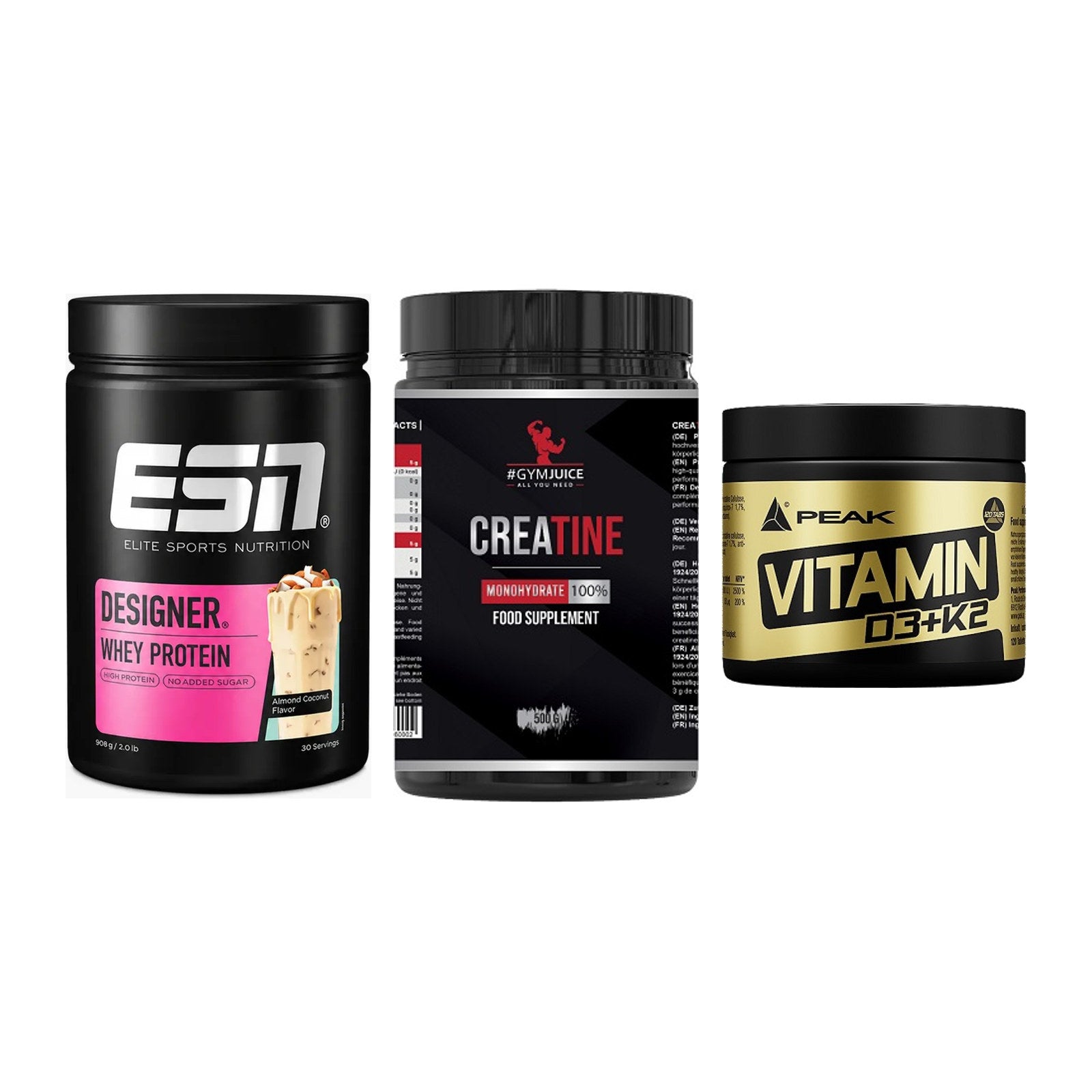 Einsteiger-Set: ESN Designer + #GYMJUICE + Peak Vitamin – alle enthaltenen Artikel