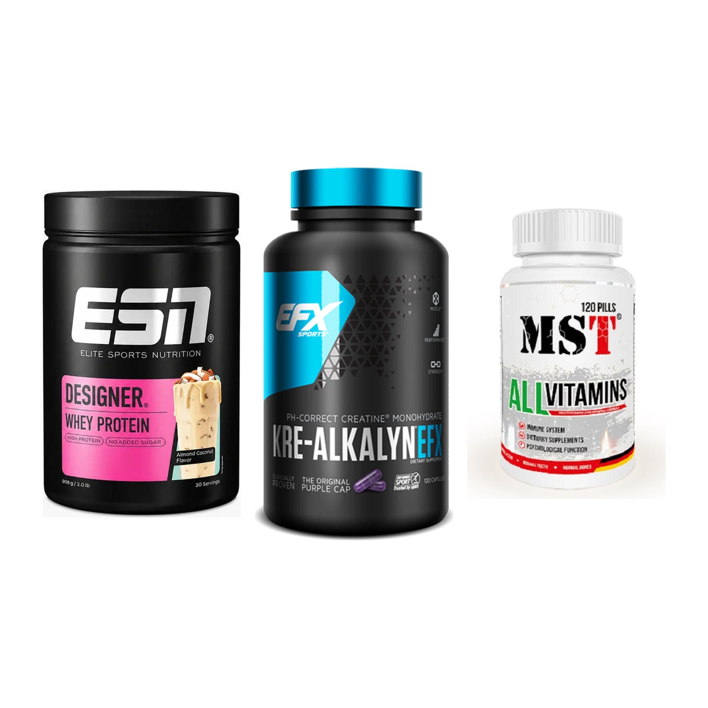 Einsteiger-Set: ESN Designer + EFX Kre-Alkalyn + MST All Vitamins – alle enthaltenen Artikel