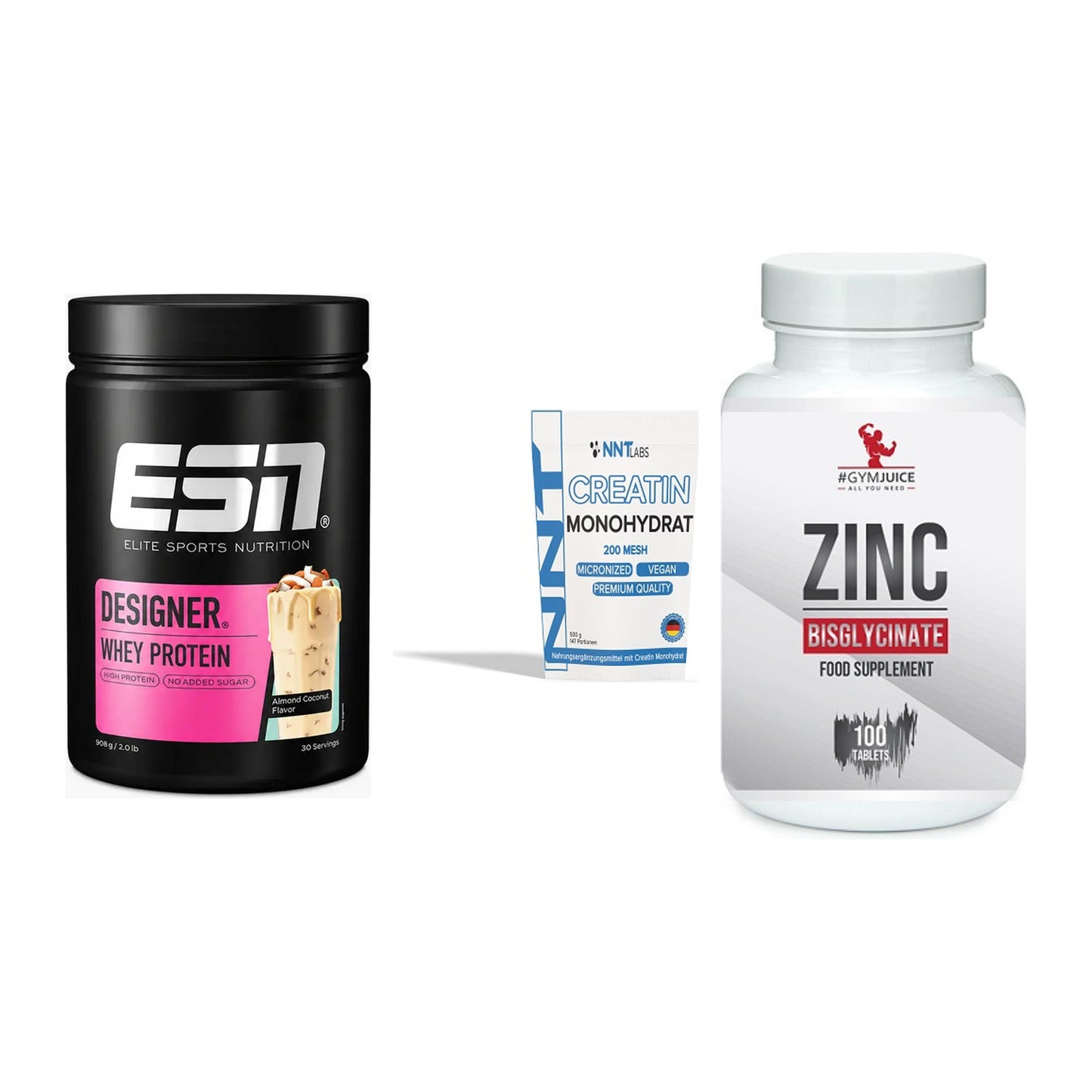 Einsteiger-Set: ESN Designer + NNT Creatin + #GYMJUICE ZINC – alle enthaltenen Artikel