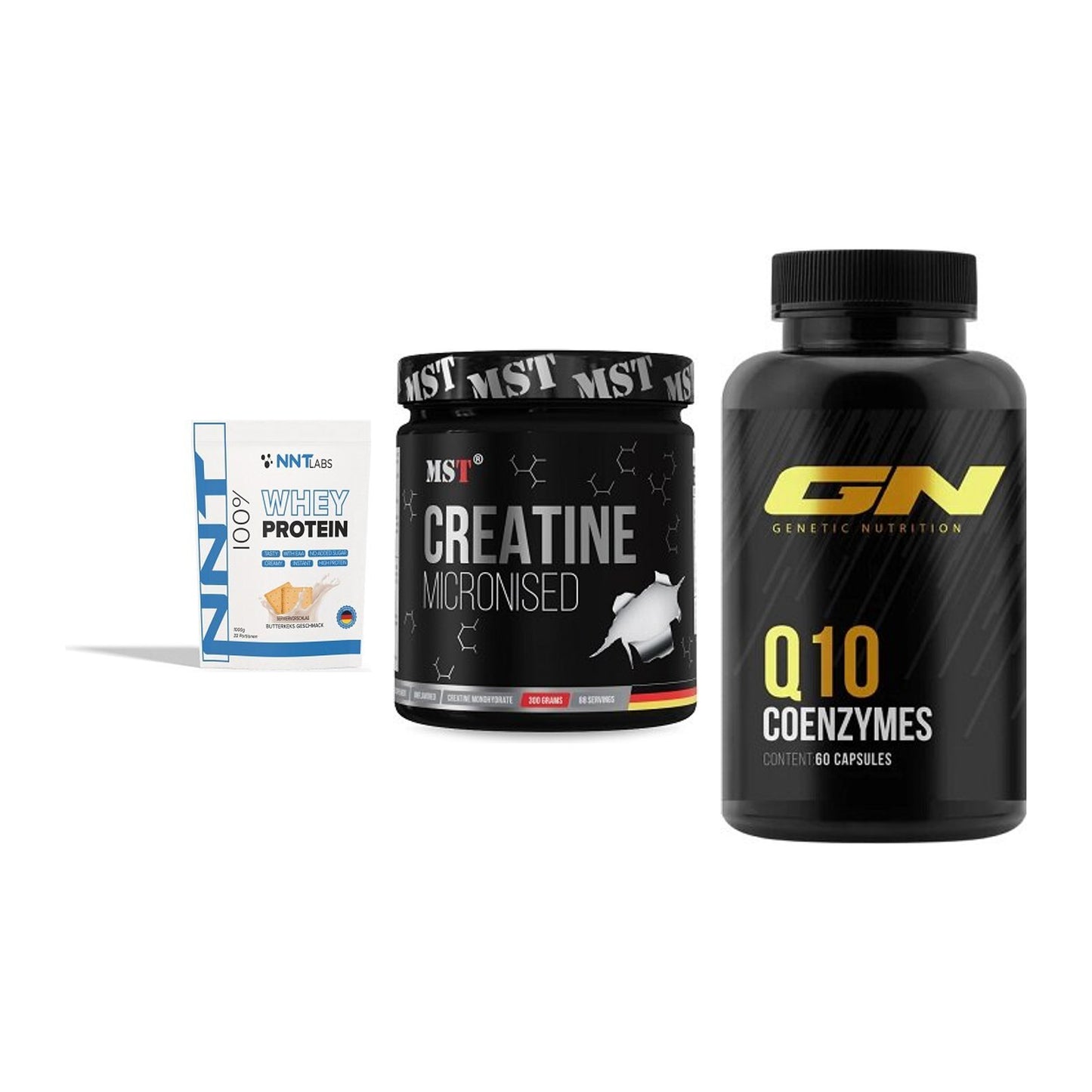 Einsteiger-Set: NNT Whey + MST Creatin + GN Q10 Health – alle enthaltenen Artikel
