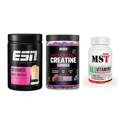 Einsteiger-Set: ESN Designer + Weider Micronize + MST All Vitamins – alle enthaltenen Artikel