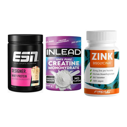 Einsteiger-Set: ESN Designer + INLEAD Creatine + ProFuel Zink – alle enthaltenen Artikel