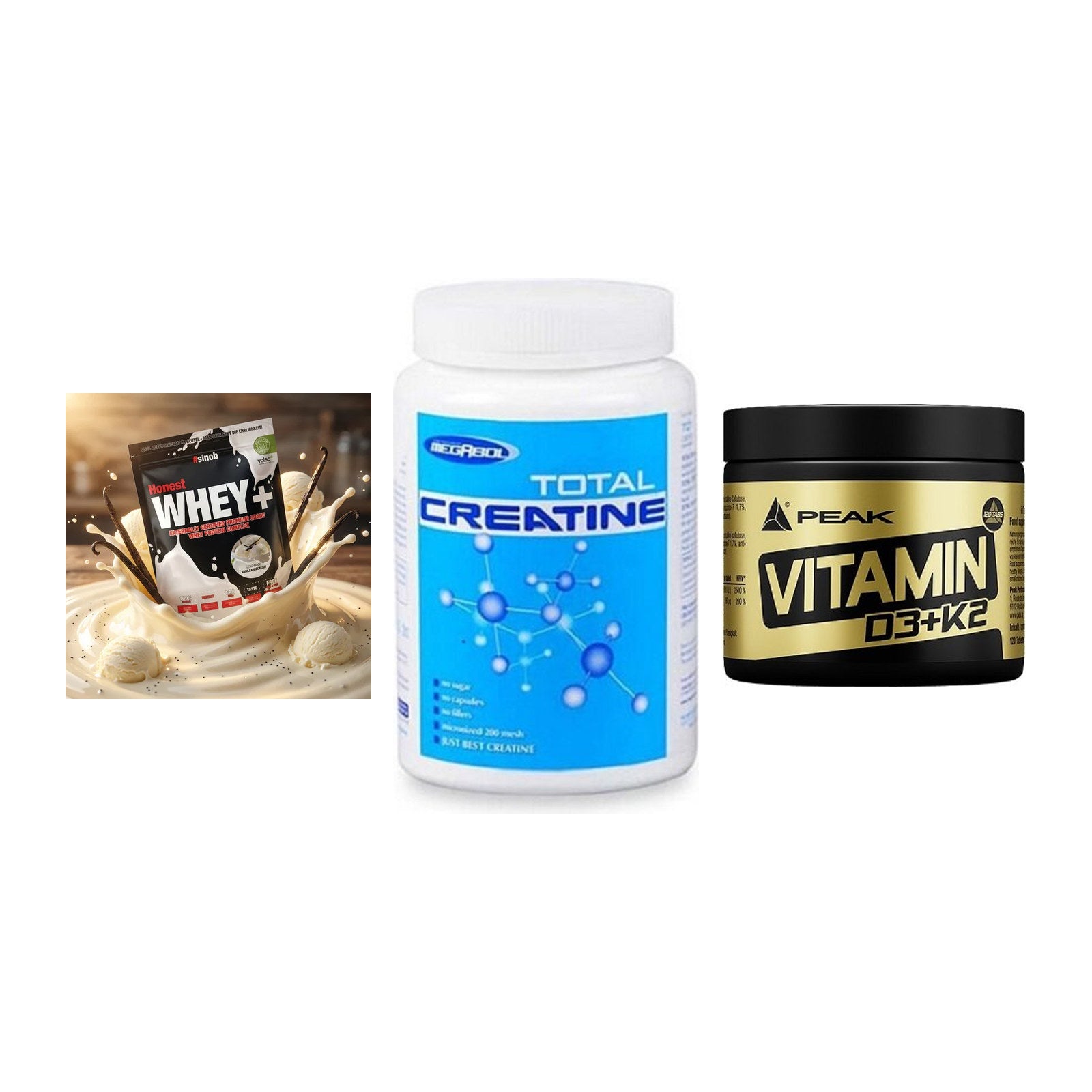 Einsteiger-Set: Sinob Honest + Megabol Total + Peak Vitamin – alle enthaltenen Artikel
