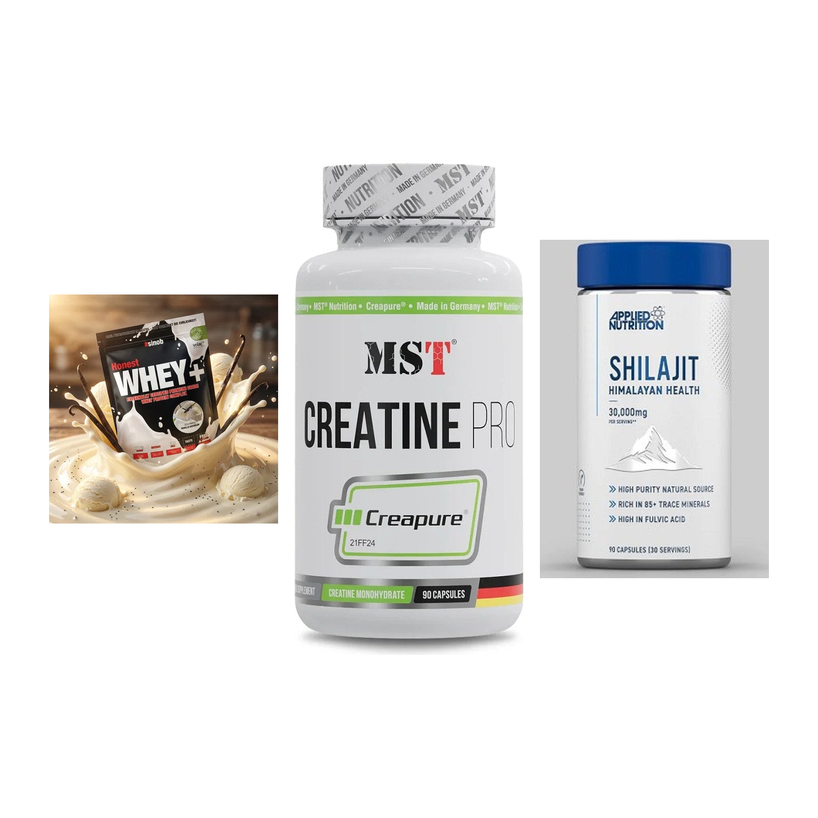 Einsteiger-Set: Sinob Honest + MST Creatine Pro + Applied Nutritio – alle enthaltenen Artikel