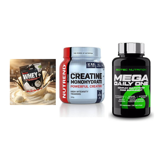 Einsteiger-Set: Sinob Honest + Nutrend Creatine + Scitec Mega – alle enthaltenen Artikel