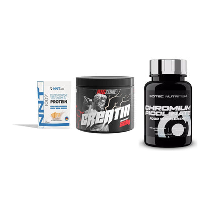 Einsteiger-Set: NNT Whey + Big Zone Creatin + Scitec Chromium – alle enthaltenen Artikel