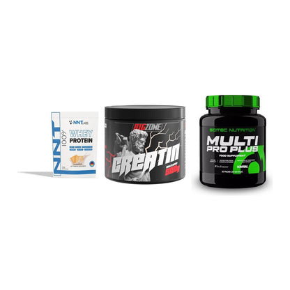 Einsteiger-Set: NNT Whey + Big Zone Creatin + Scitec Multi Pro – alle enthaltenen Artikel
