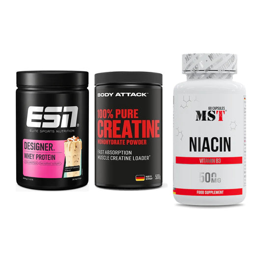 Einsteiger-Set: ESN Designer + Body Attack 100% + MST Niacin – alle enthaltenen Artikel