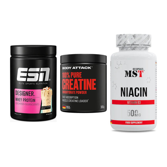 Einsteiger-Set: ESN Designer + Body Attack 100% + MST Niacin – alle enthaltenen Artikel