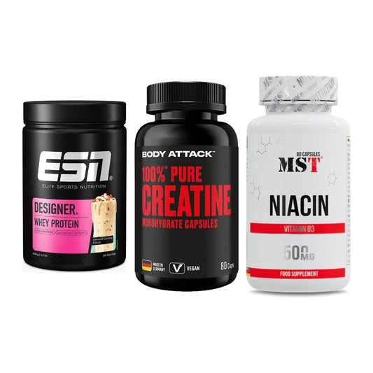 Einsteiger-Set: ESN Designer + Body Attack 100% + MST Niacin – alle enthaltenen Artikel