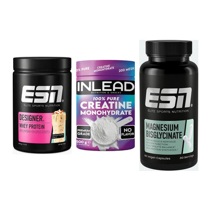 Einsteiger-Set: ESN Designer + INLEAD Creatine + ESN Magnesium – alle enthaltenen Artikel
