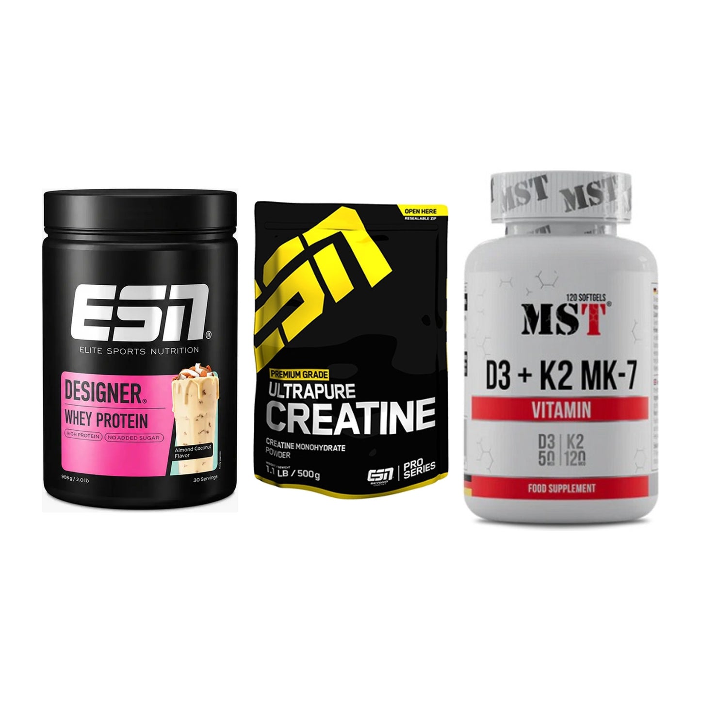 Einsteiger-Set: ESN Designer + ESN Ultrapure + MST Vitamin D3 – alle enthaltenen Artikel