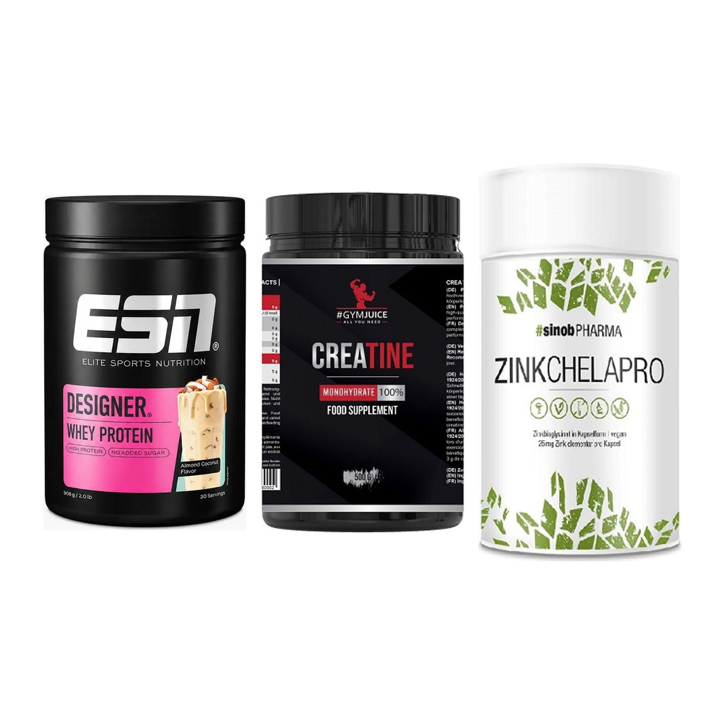 Einsteiger-Set: ESN Designer + #GYMJUICE + Sinob Zink – alle enthaltenen Artikel
