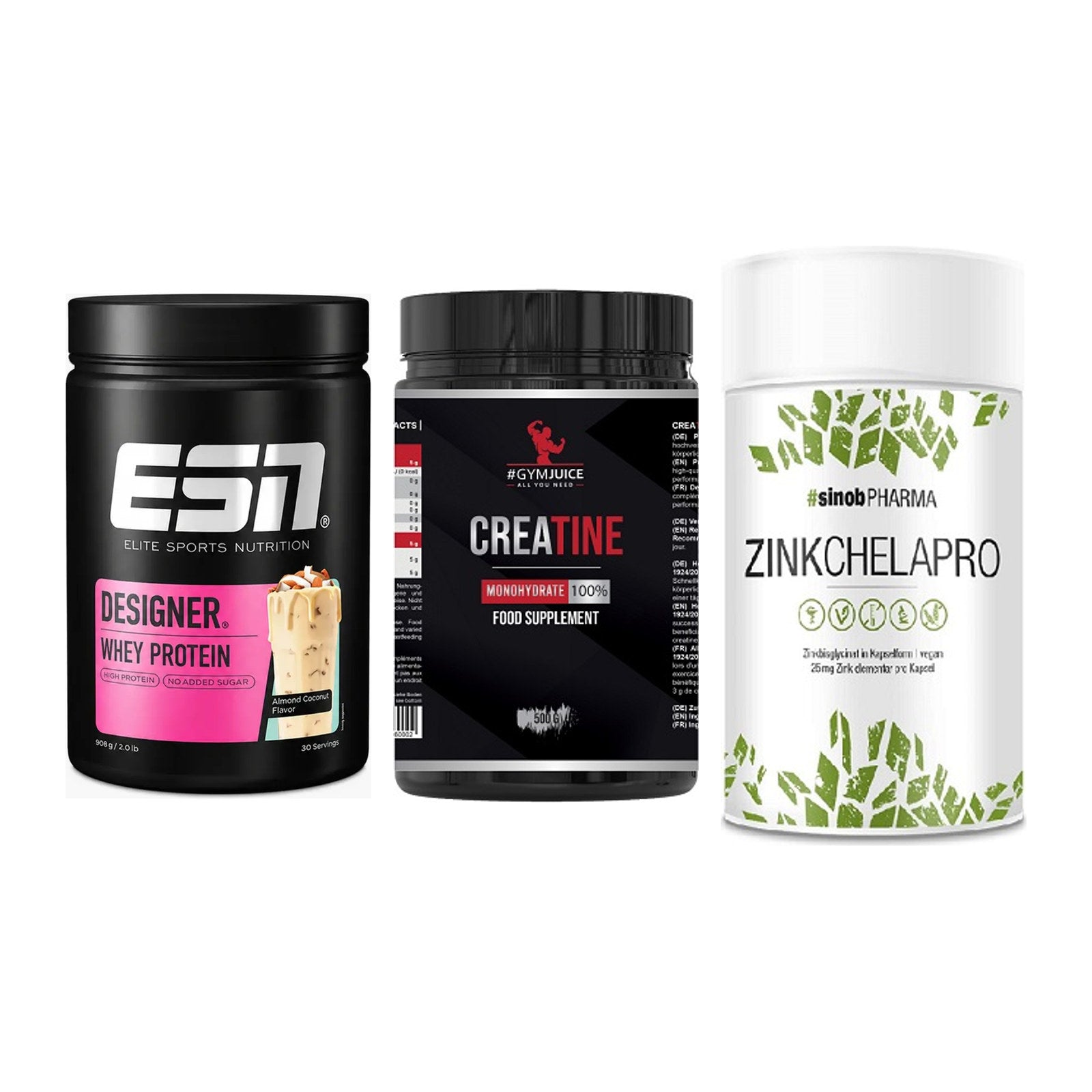 Einsteiger-Set: ESN Designer + #GYMJUICE + Sinob Zink – alle enthaltenen Artikel