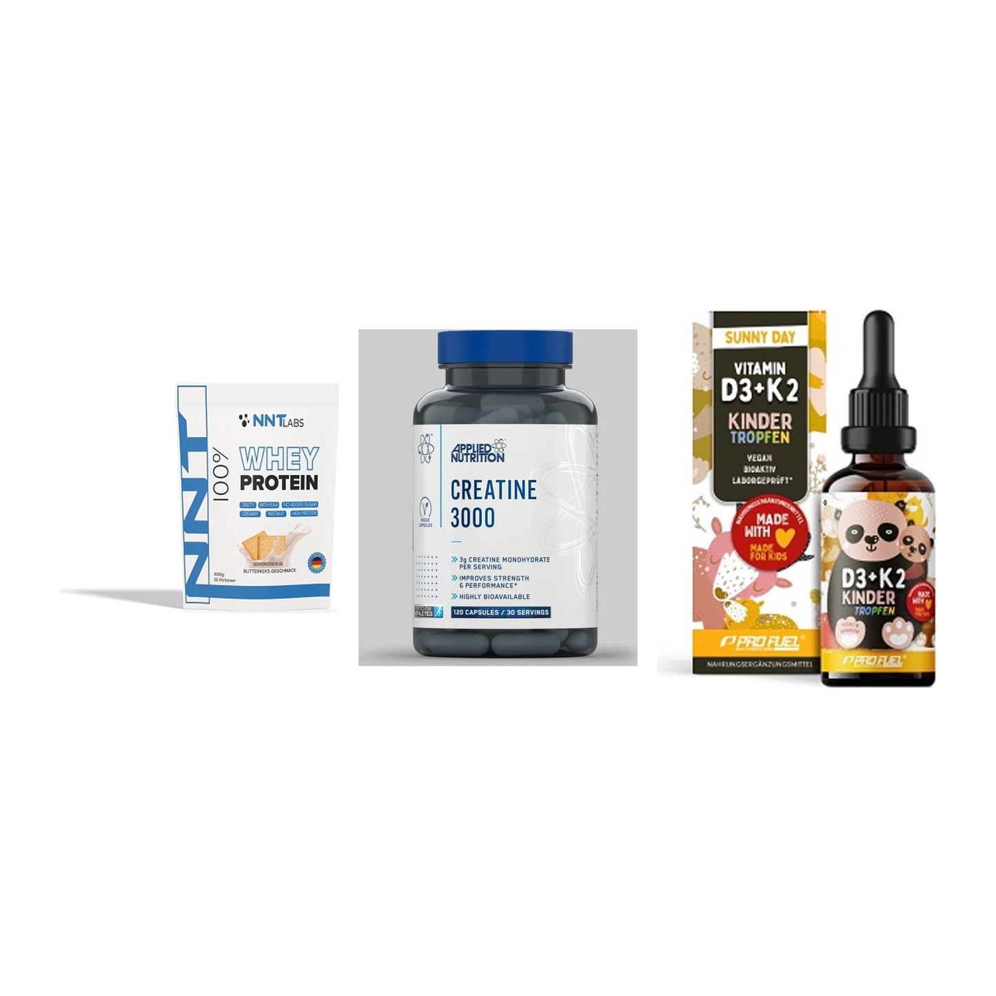 Einsteiger-Set: NNT Whey + Applied Nutritio + ProFuel VITAMIN – alle enthaltenen Artikel