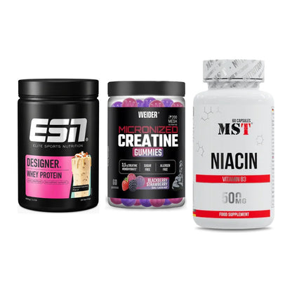 Einsteiger-Set: ESN Designer + Weider Micronize + MST Niacin – alle enthaltenen Artikel