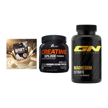 Einsteiger-Set: Sinob Honest + Olimp Creatine + GN Magnesium – alle enthaltenen Artikel