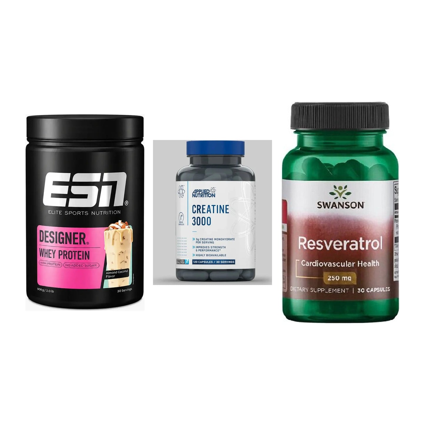 Einsteiger-Set: ESN Designer + Applied Nutritio + Swanson Resverat – alle enthaltenen Artikel