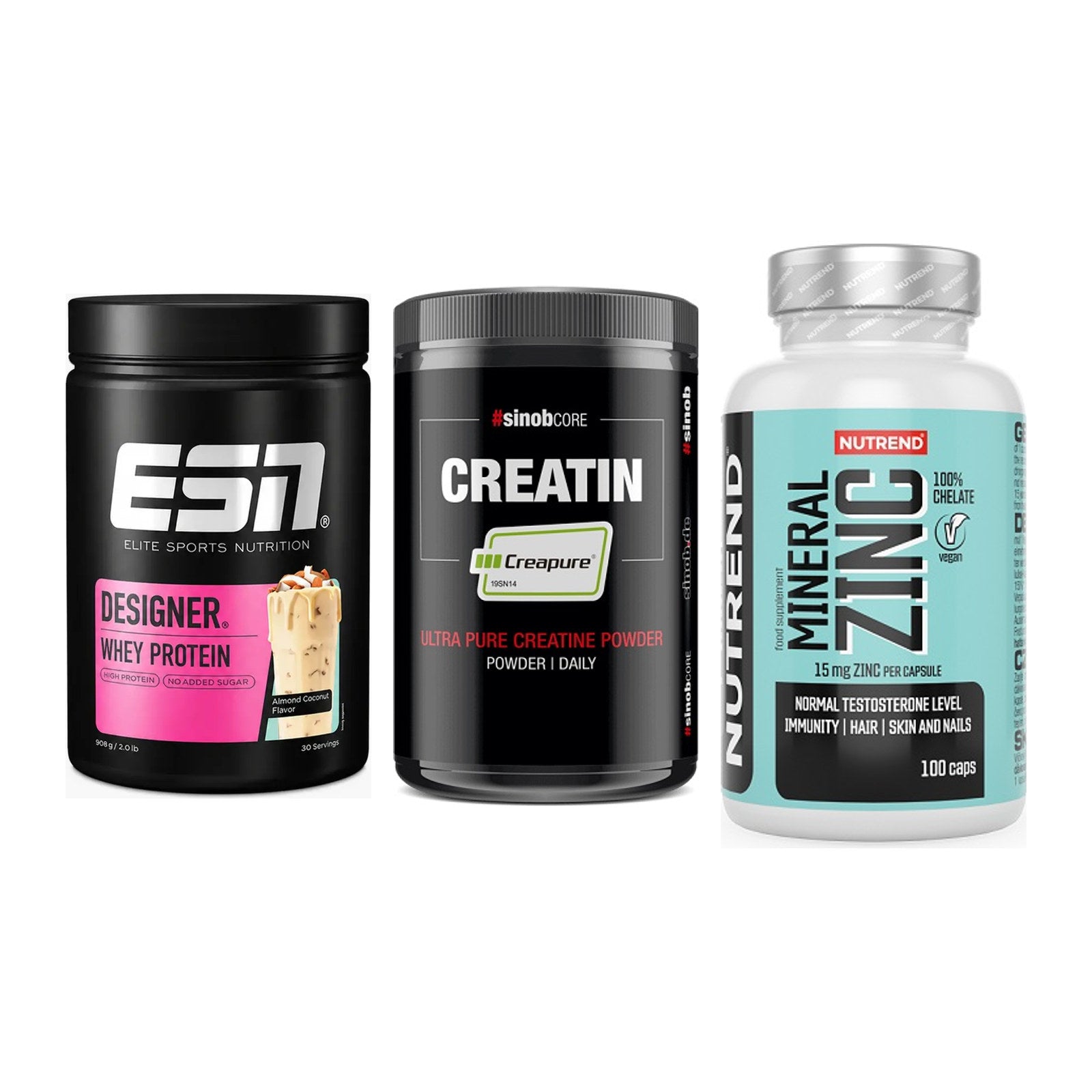 Einsteiger-Set: ESN Designer + Sinob Creatin + Nutrend Zinc – alle enthaltenen Artikel