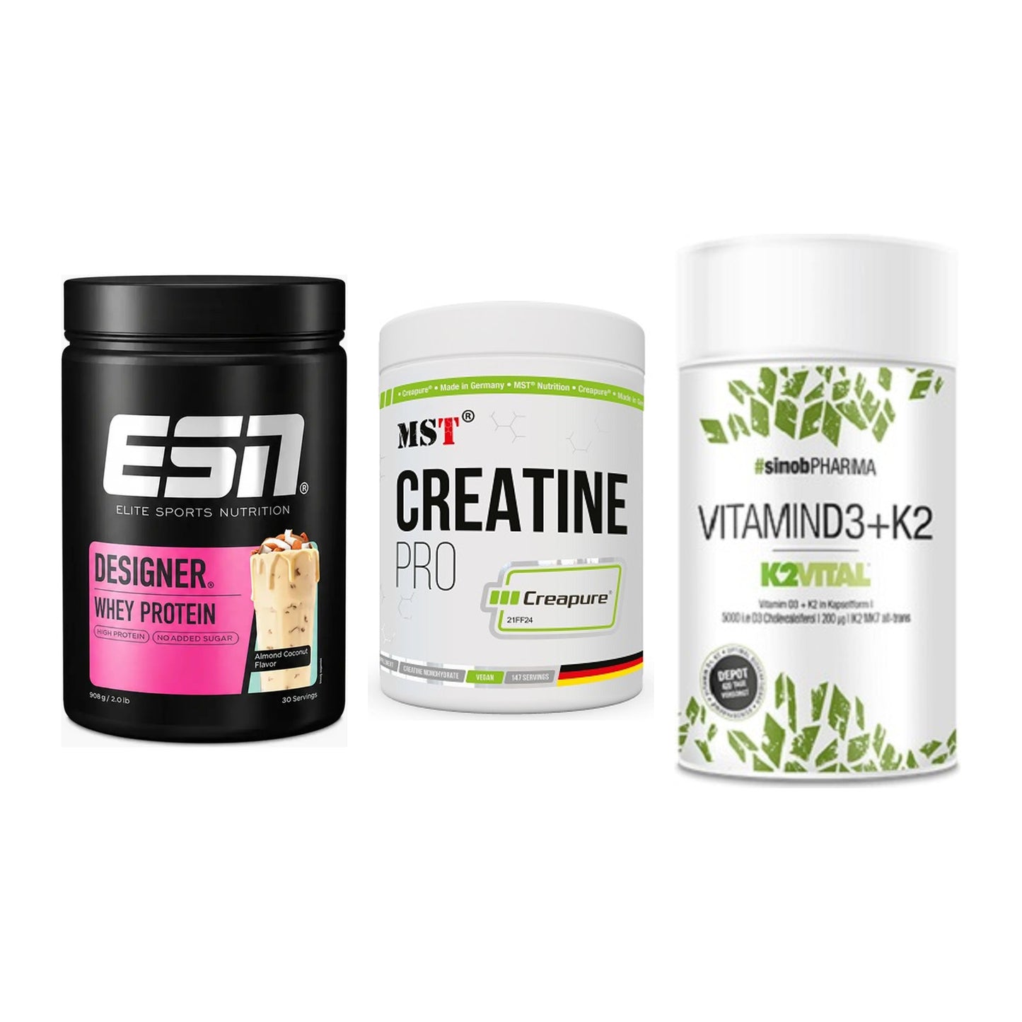 Einsteiger-Set: ESN Designer + MST Creatin Pro + Sinob Vitamin D3 – alle enthaltenen Artikel