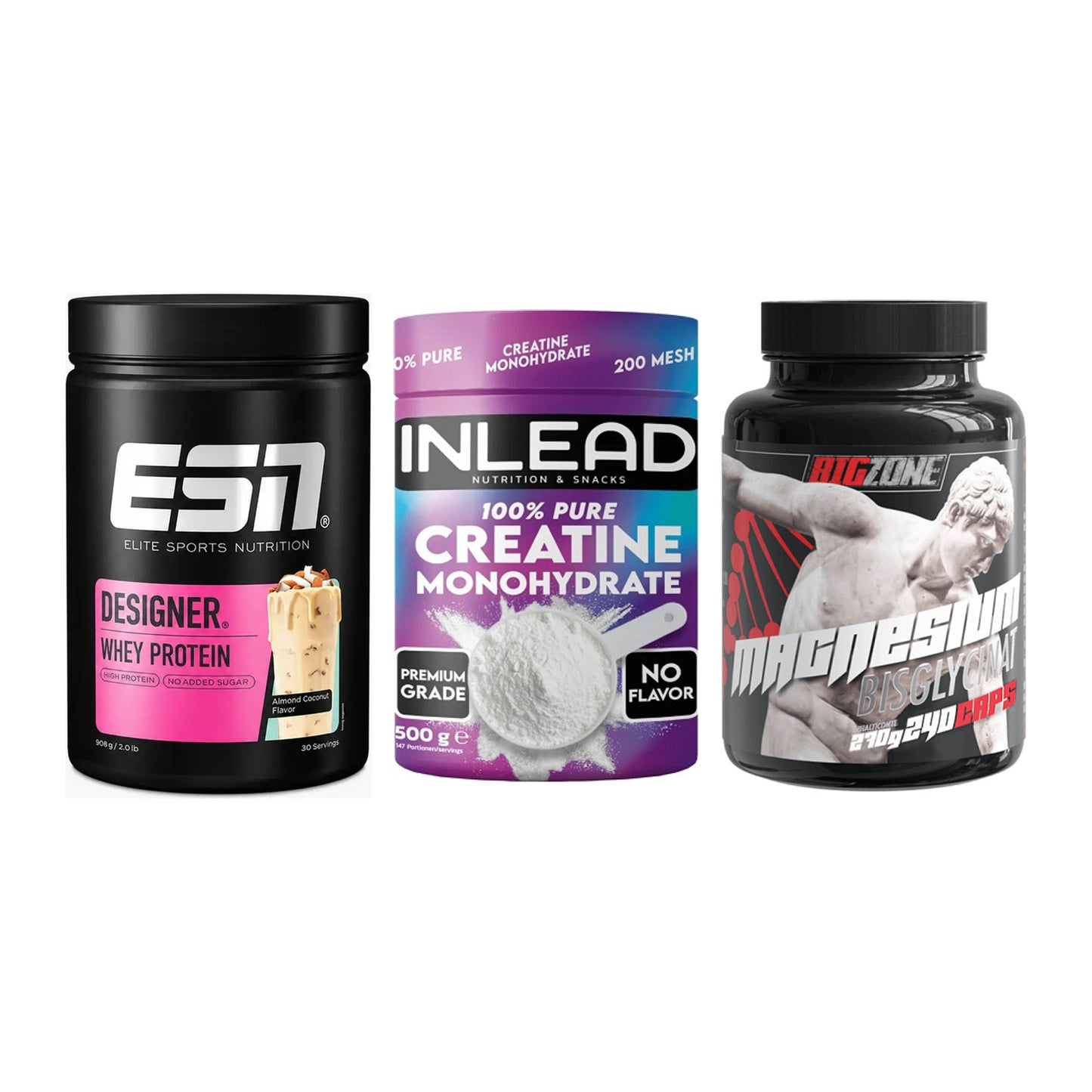 Einsteiger-Set: ESN Designer + INLEAD Creatine + Big Zone Magnesi – alle enthaltenen Artikel