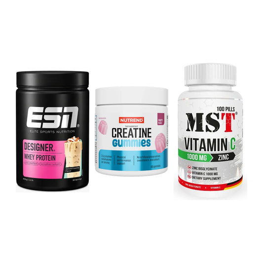 Einsteiger-Set: ESN Designer + Nutrend Creatine + MST Vitamin C – alle enthaltenen Artikel