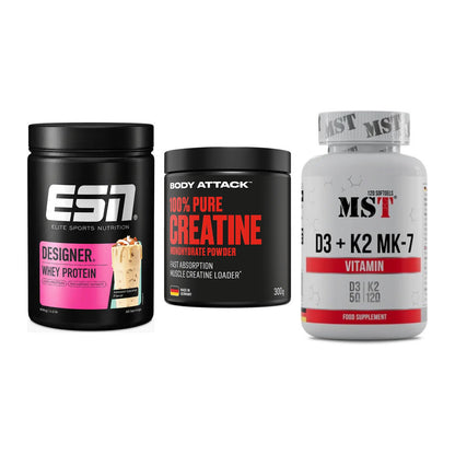 Einsteiger-Set: ESN Designer + Body Attack 100% + MST Vitamin D3 – alle enthaltenen Artikel