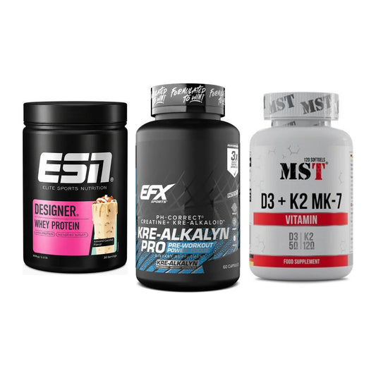 Einsteiger-Set: ESN Designer + EFX Kre-Alkalyn + MST Vitamin D3 – alle enthaltenen Artikel