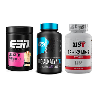 Einsteiger-Set: ESN Designer + EFX Kre-Alkalyn + MST Vitamin D3 – alle enthaltenen Artikel