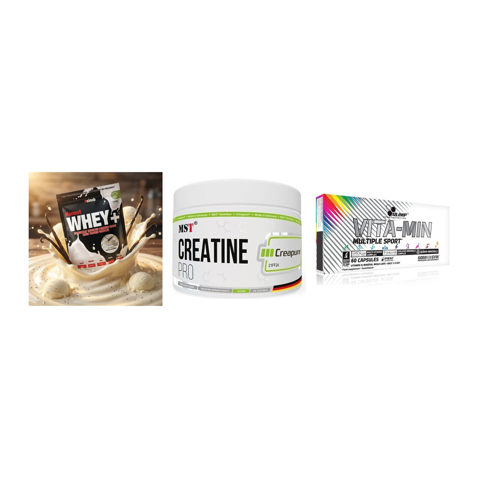Einsteiger-Set: Sinob Honest + MST Creatin Pro + Olimp Vita-Min – alle enthaltenen Artikel