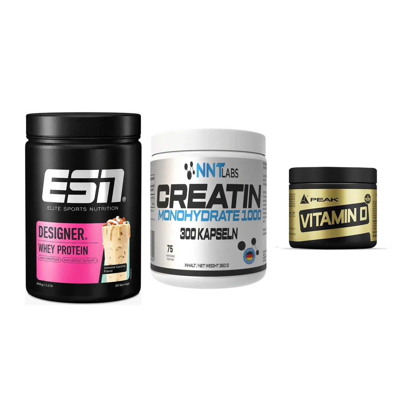 Einsteiger-Set: ESN Designer + NNT Creatin 1000 + Peak Vitamin D – alle enthaltenen Artikel