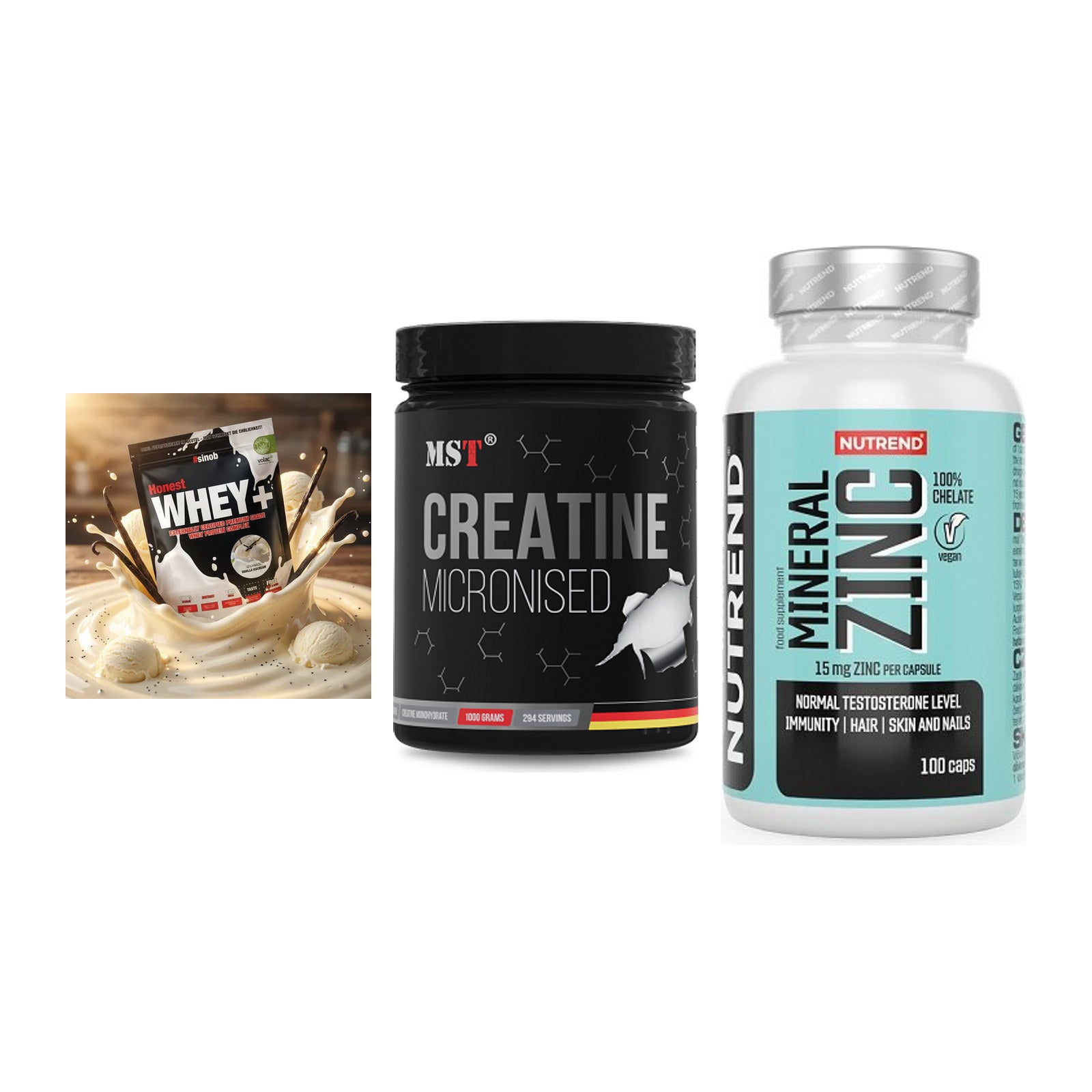 Einsteiger-Set: Sinob Honest + MST Creatin + Nutrend Zinc – alle enthaltenen Artikel