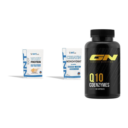 Einsteiger-Set: NNT Whey + NNT Creatin Monohydrat + GN Q10 Health Line – alle enthaltenen Artikel