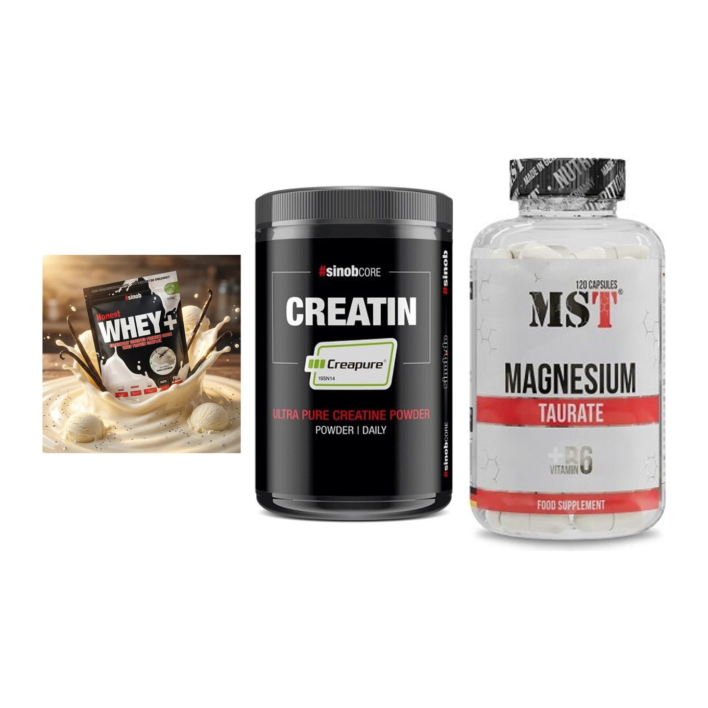 Einsteiger-Set: Sinob Honest + Sinob Creatin + MST Magnesium – alle enthaltenen Artikel