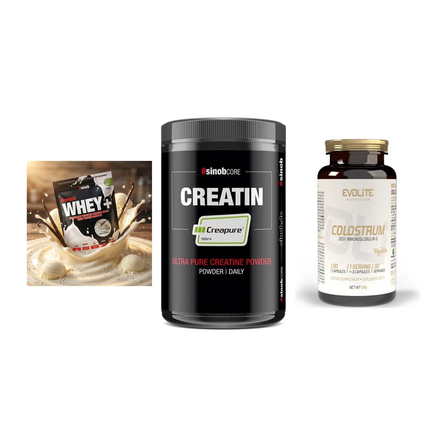 Einsteiger-Set: Sinob Honest + Sinob Creatin + Evolite Nutritio – alle enthaltenen Artikel