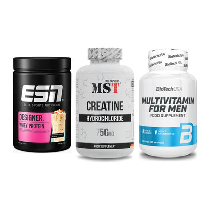Einsteiger-Set: ESN Designer + MST Creatine HCL + BioTech Multivit – alle enthaltenen Artikel