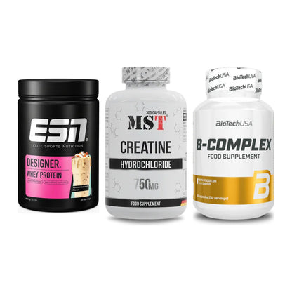 Einsteiger-Set: ESN Designer + MST Creatine HCL + BioTech B – alle enthaltenen Artikel