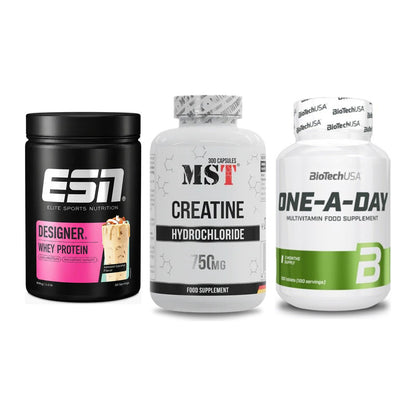 Einsteiger-Set: ESN Designer + MST Creatine HCL + BioTech One A – alle enthaltenen Artikel