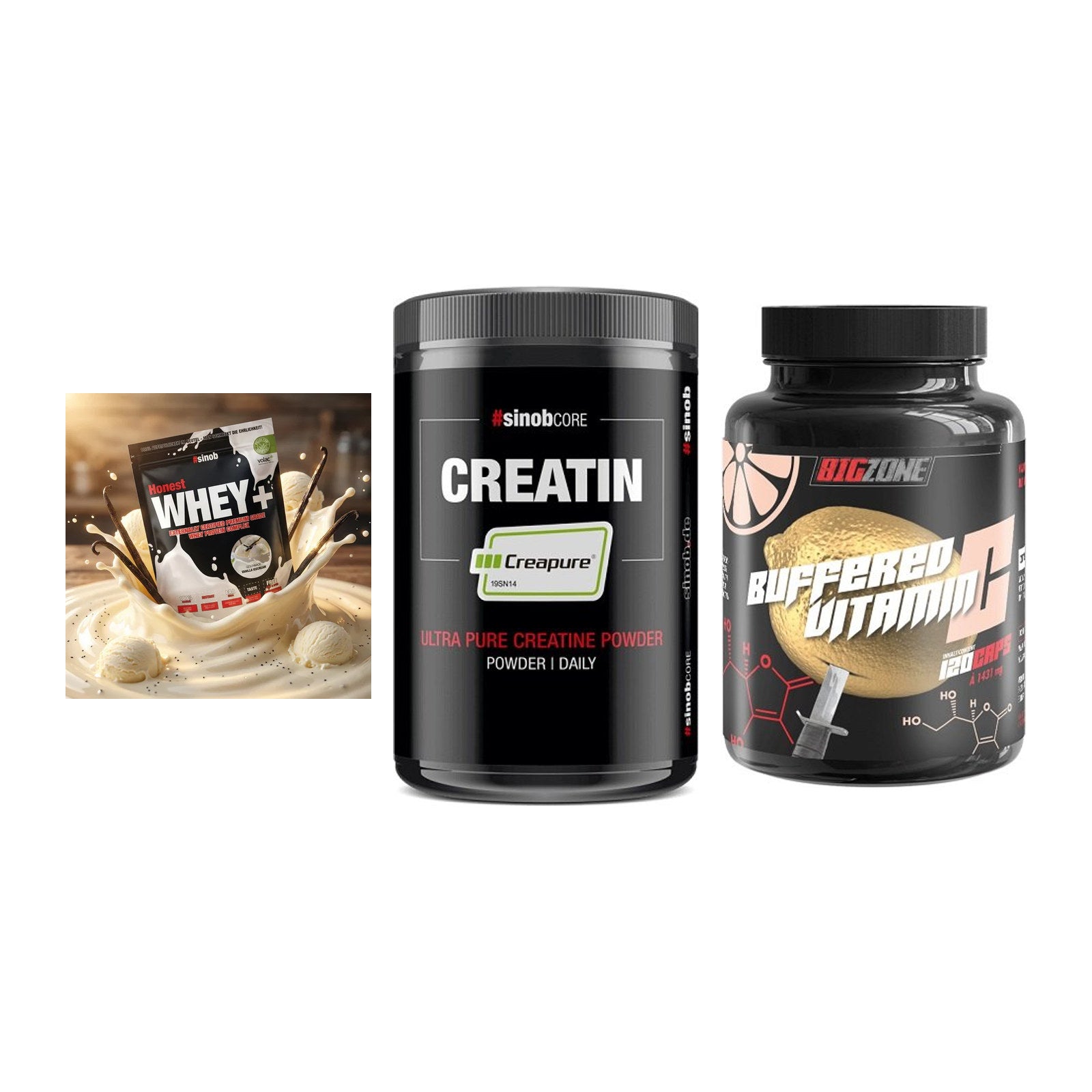 Einsteiger-Set: Sinob Honest + Sinob Creatin + Big Zone Buffere – alle enthaltenen Artikel