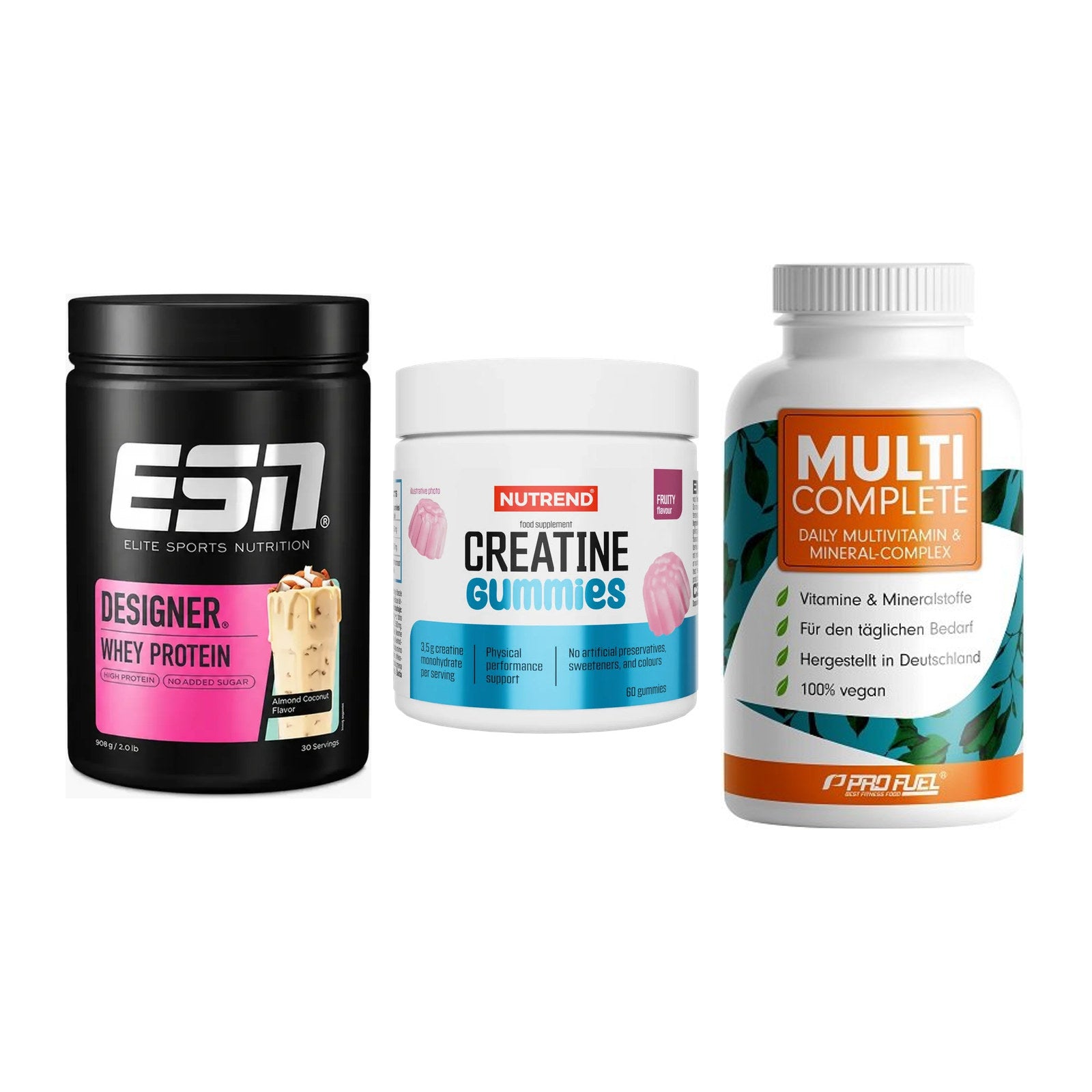 Einsteiger-Set: ESN Designer + Nutrend Creatine + ProFuel MULTI – alle enthaltenen Artikel
