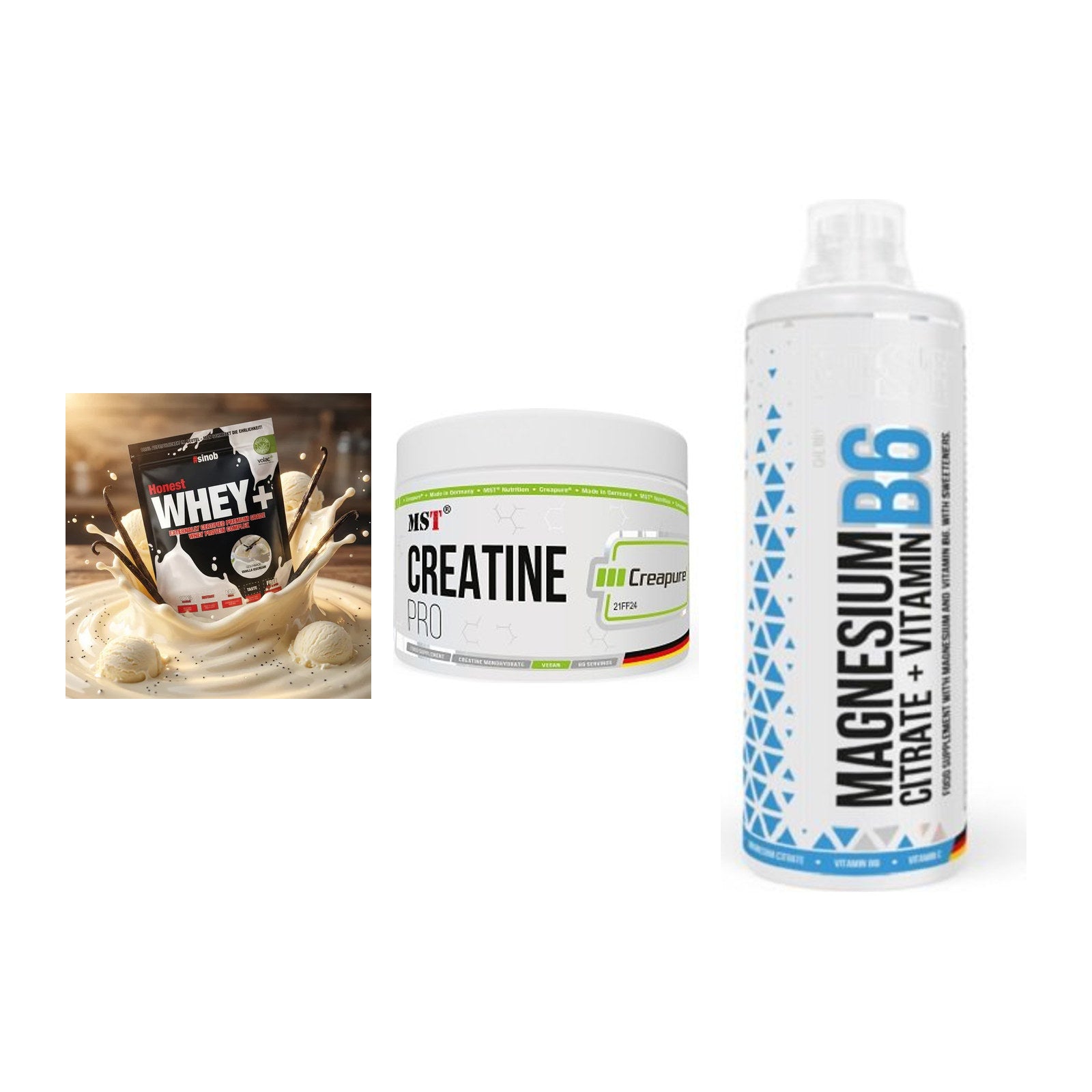 Einsteiger-Set: Sinob Honest + MST Creatin Pro + MST Magnesium B6 – alle enthaltenen Artikel