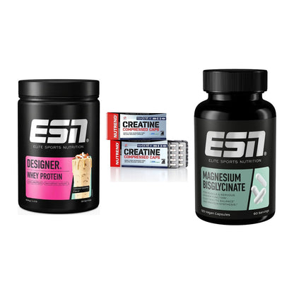 Einsteiger-Set: ESN Designer + Nutrend Creatine + ESN Magnesium – alle enthaltenen Artikel